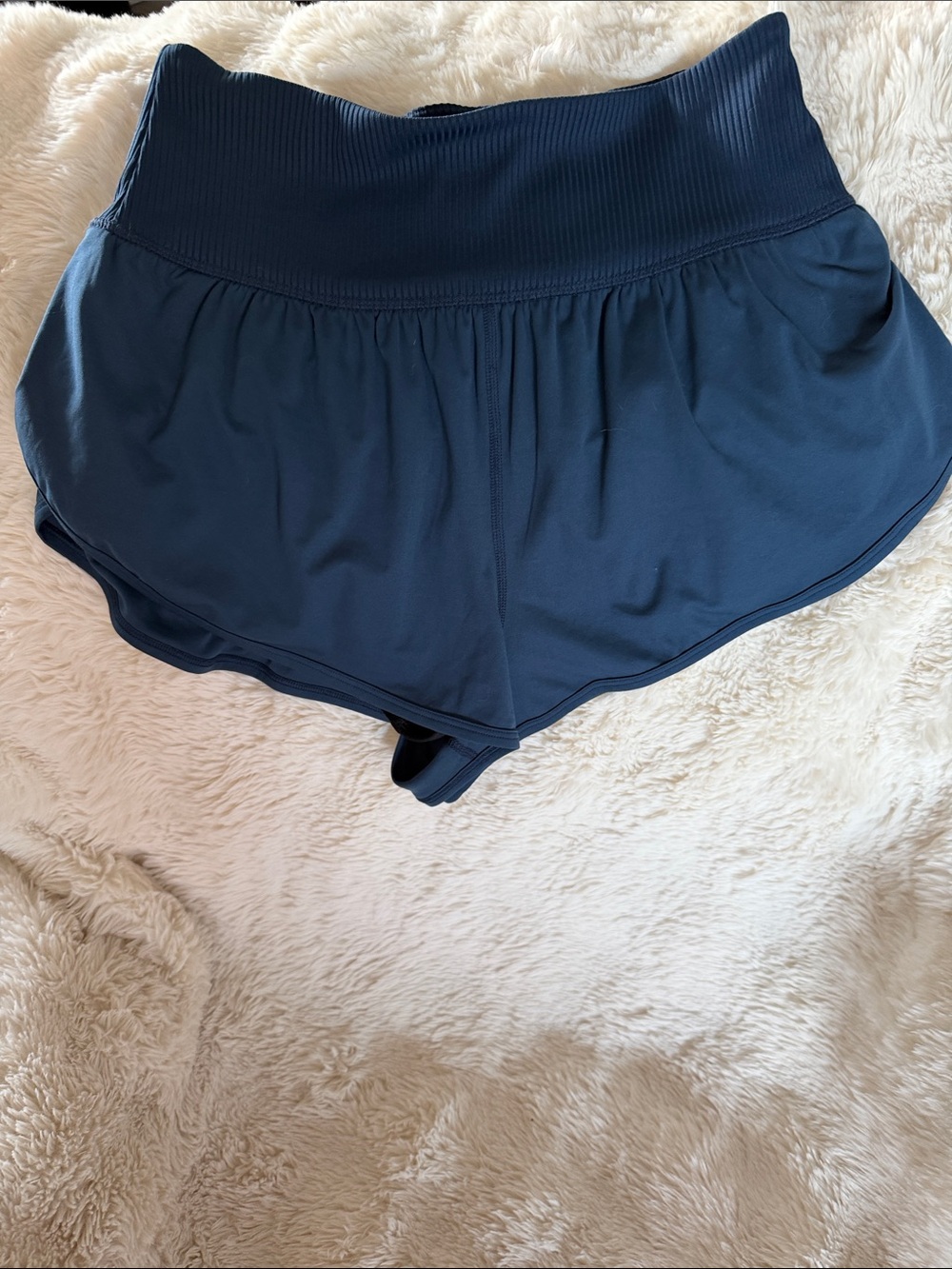 Free People Navy High-Waist Athletic Shorts